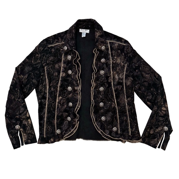 Ell Jay Collection Jackets & Blazers - Ell Jay Collection Vintage Victorian Style Black and Gold Velvet Jacket Size 10